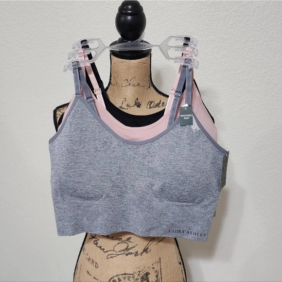 Laura Ashley Other - Laura Ashley 3pk longline sports active lounge wear bras plus size 2X 3X new